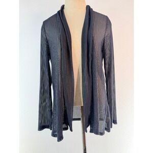 Y2K Ryan Michelle Navy Blue Open Knit Cardigan Womens XL Fairy Grunge Boho Indie